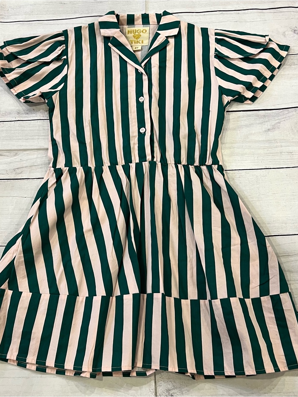 Hugo Loves Tiki Green Striped Dress